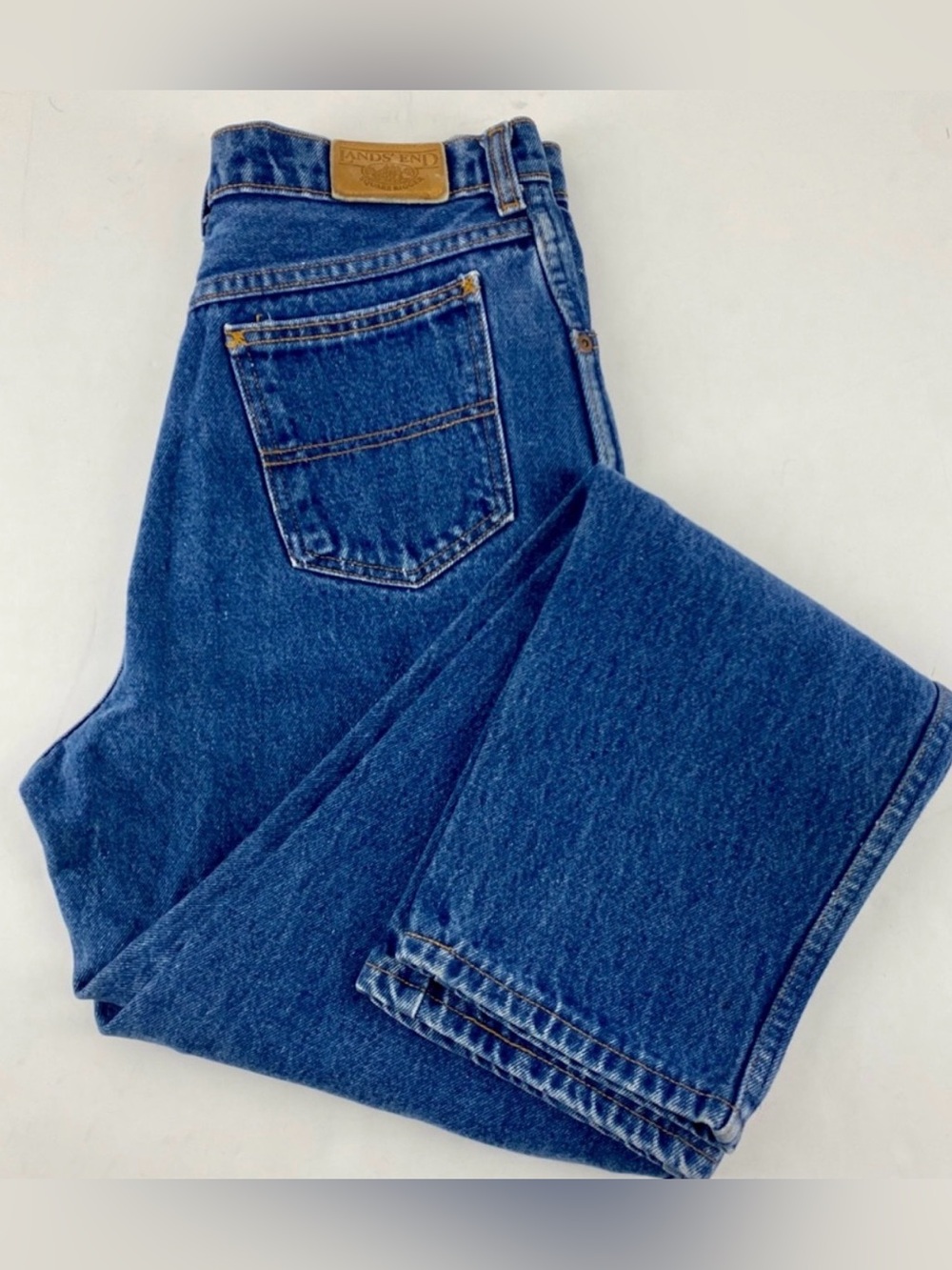 Vintage 90s Lands' End Women's USA Made High Waist Mom Jeans Medium Wash Sz 12